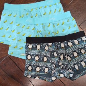 MeUndies Banana Print Boxer Briefs - Light Blue